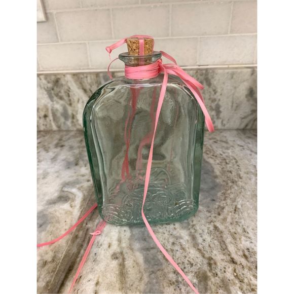 Glass Bottle withPink Ribbon #vintage #bottle collectors - Picture 2 of 4